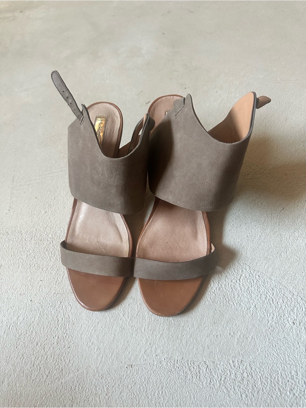 Halogen Taupe Suede wedges